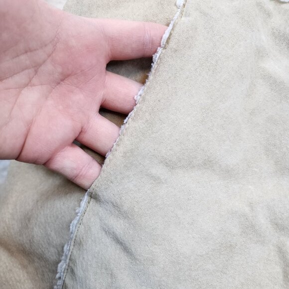 Vintage Xhilaration XL Genuine Leather Coat Sherpa Lined Stitching Frontier - Picture 5 of 11